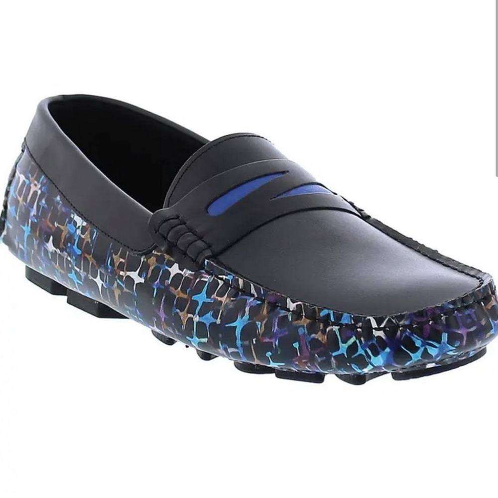 Robert Graham Black and Multicolor Loafers Sunbury Cage Drivers